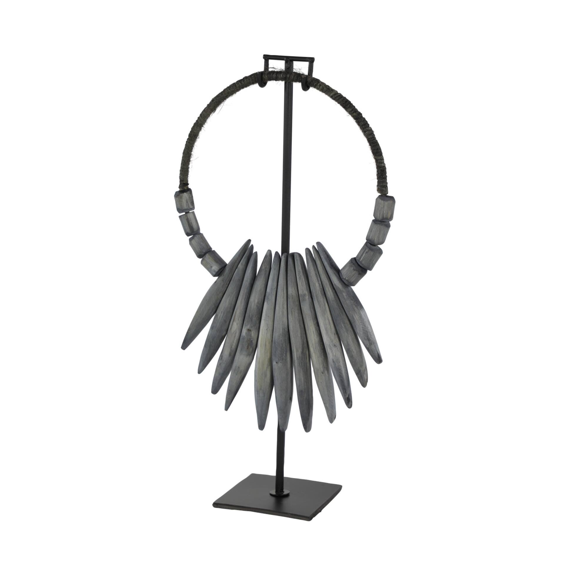 20" Gray Teak Wood Natural Sculpture